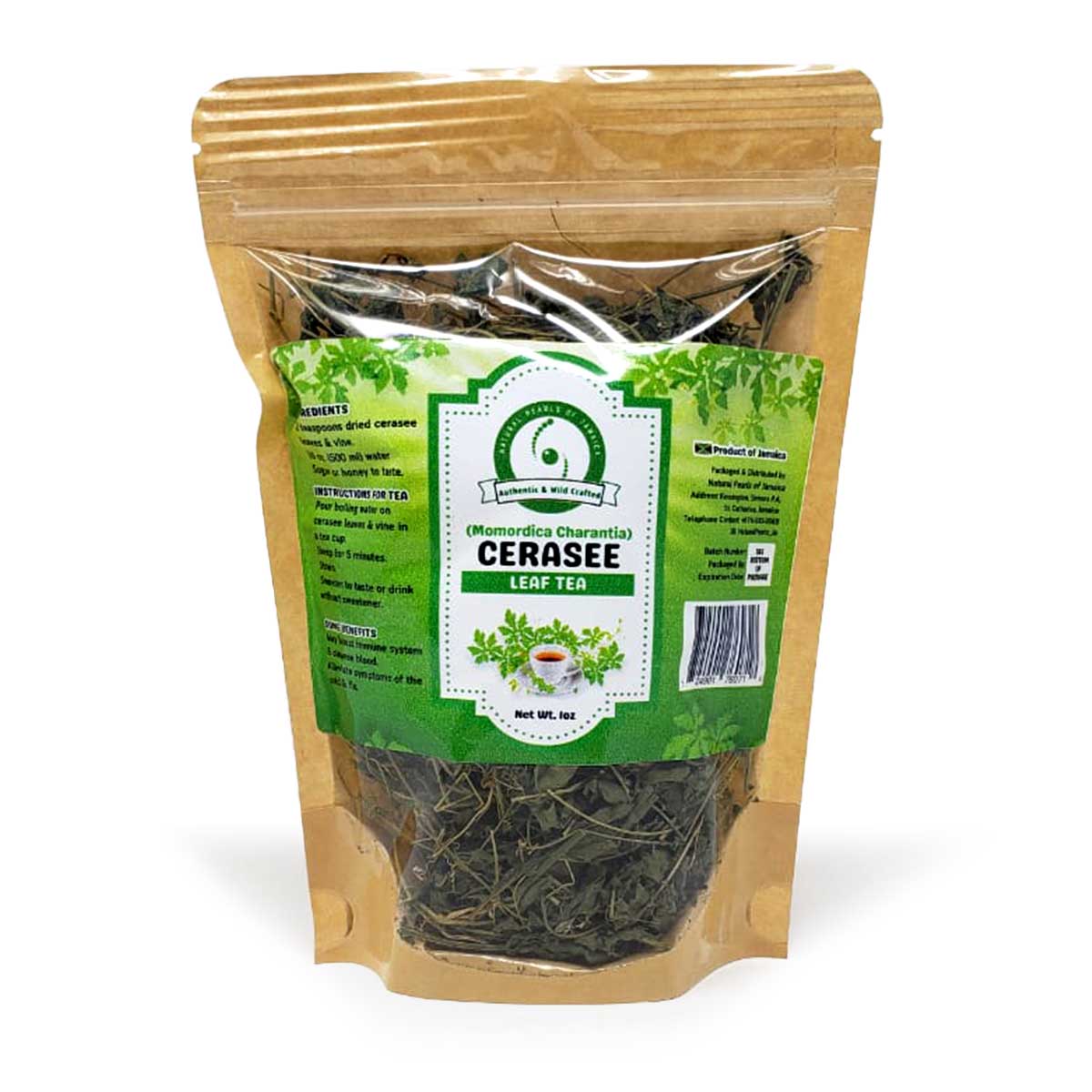 Natural Pearls of Jamaica Cerasee Loose Leaves & Vine