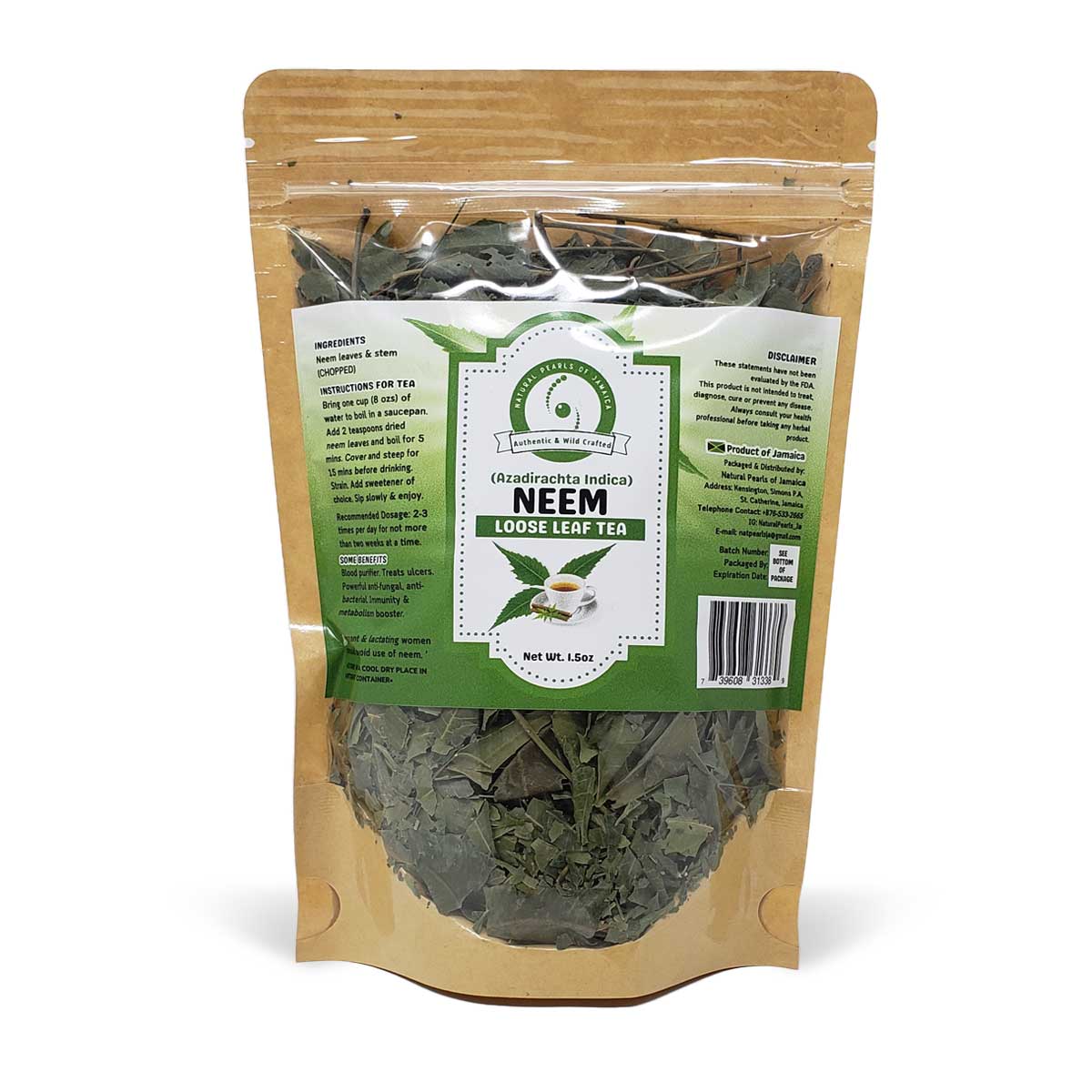 Natural Pearls of Jamaica Neem Loose Leaf Tea, 1.5oz