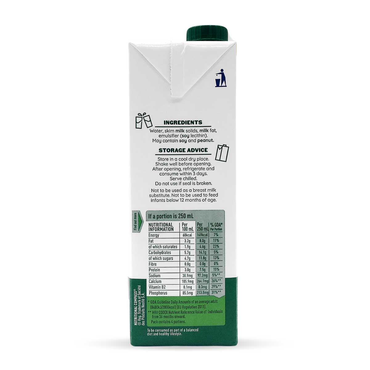 Nestle Full Cream Milk, 1L (3 Pack)