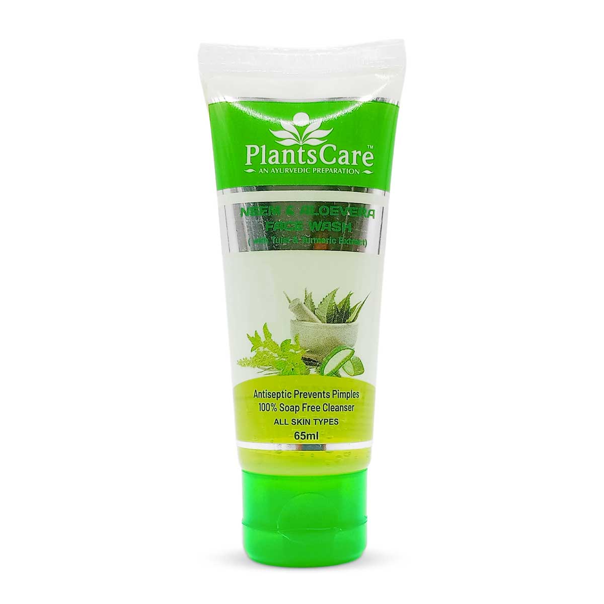 Plants Care Aloe Vera & Neem Face Wash with Tulsi & Turmeric Extract, 65ml